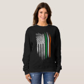 Sweatshirt Irish American flag Patrick's day cool Ireland fla (Devant entier)