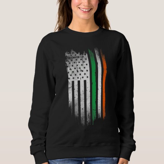 Sweatshirt Irish American flag Patrick's day cool Ireland fla (Devant)