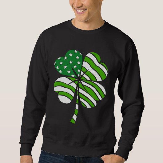 Sweatshirt Irish American Pride Shamrock C Happy St Patrick's (Devant)