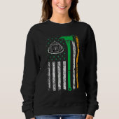 Sweatshirt Irish American US Flag Firefighter Axe Fire St Pat (Devant)