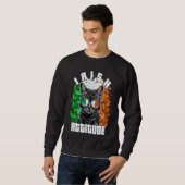 Sweatshirt Irish Attitude  Cat Sunglasses Ireland Flag (Devant entier)