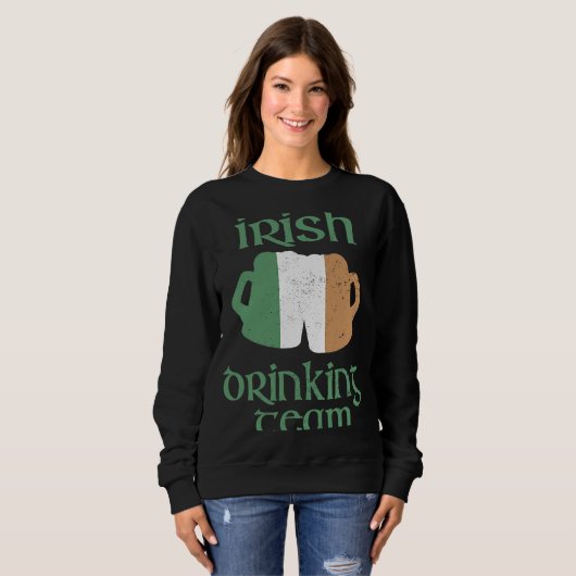 Sweatshirt Irish Drinking Team St Patrick's Day Irlande Drape (Devant entier)