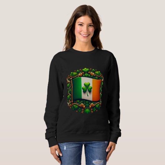Sweatshirt Irish Flag & Lucky Shamrock - St. Patrick's Day  (Devant entier)
