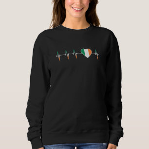 Sweatshirt Irish Heartbeat I Love Irlande Flag Heart Pride