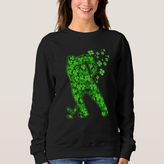 Sweatshirt Irish Hockey Player Shamrock St Patrick's Day (Devant)