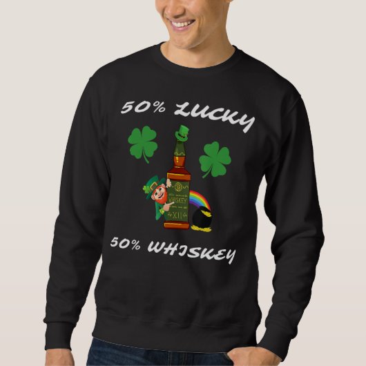Sweatshirt Irish Leprechaun Lucky Charme Whiskey Rainbow Pot (Devant)