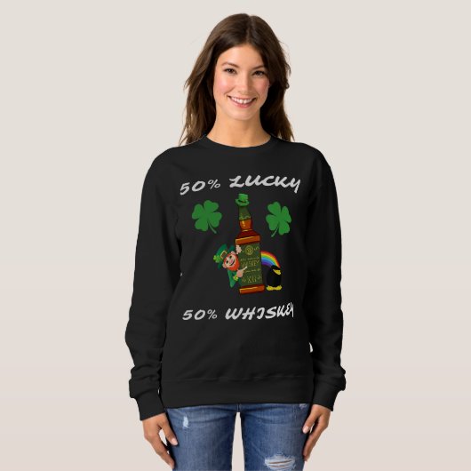 Sweatshirt Irish Leprechaun Lucky Charme Whiskey Rainbow Pot  (Devant entier)