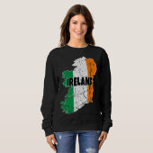 Sweatshirt Irish Map Flag Souvenir Distressed Ireland Men Wom (Devant entier)