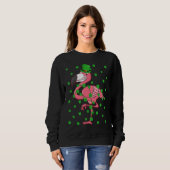 Sweatshirt Irish Shamrock Leprechaun Flamingo Bird St Patrick (Devant entier)