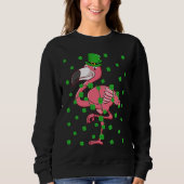 Sweatshirt Irish Shamrock Leprechaun Flamingo Bird St Patrick (Devant)