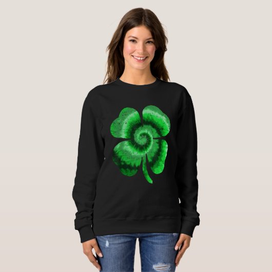 Sweatshirt Irish Shamrock Tie Dye Happy St Patrick's Day Go L (Devant entier)