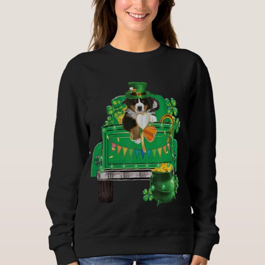 Sweatshirt Irish St bernard St Patrick's Day Funny Leprechaun (Devant)