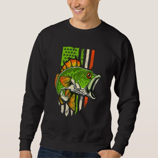 Sweatshirt Irish US American Flag Fishing Fish St Patricks Da (Devant)