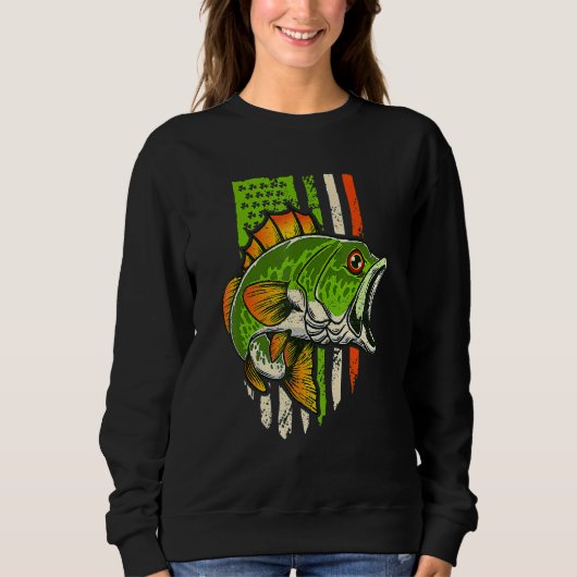 Sweatshirt Irish US American Flag Fishing Fish St Patricks Da (Devant)