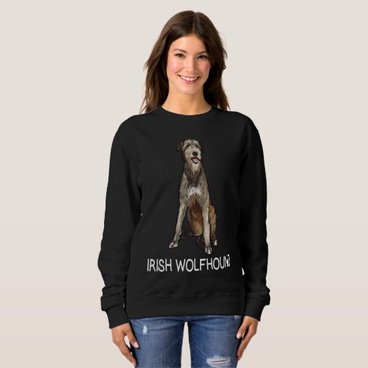 Sweatshirt Irish Wolfhound Crazy Dog (Devant entier)