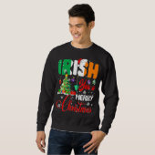 Sweatshirt Irish You A Joyeux Noël Père Noël Drapeau Irlandai (Devant entier)