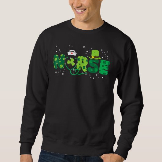 Sweatshirt Irlandais Infirmière Stethoscope Scrub Jour de la (Devant)