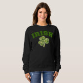 Sweatshirt IRLANDAIS, jolie St patrick quatre feuilles Clover (Devant entier)