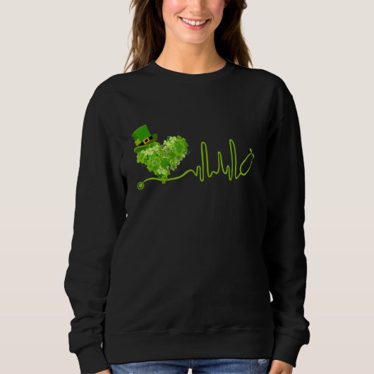 Sweatshirt Irlandais Nurse Jour de la Saint Patrick Tee Steth (Devant)
