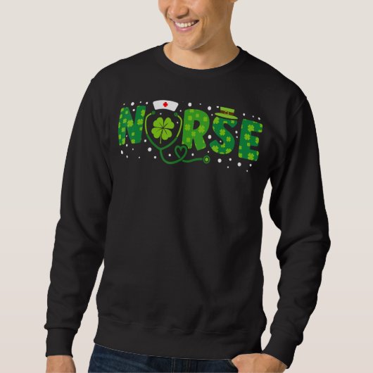 Sweatshirt Irlandaise Infirmière Stethoscope Scrub Jour de la (Devant)