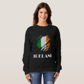 Sweatshirt Irlande Flag Pride Irish Roots Scratch Heritage (Devant entier)