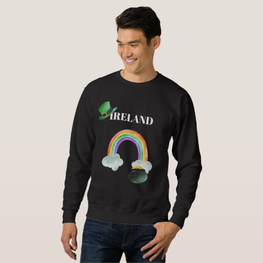 Sweatshirt *~* IRLANDE POT arc-en-ciel d'IRLANDE d'or MAN T-s (Devant entier)