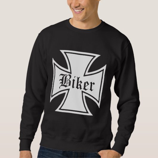 Sweatshirt Iron Cross Biker Iron Cross Chopper Skull Bobber B (Devant)
