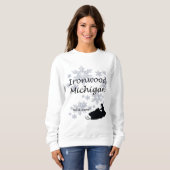 Sweatshirt Ironwood Michigan Snowmobile Snow Ladies (Devant entier)