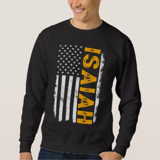 Sweatshirt Isaïe Nom, Drapeau Américain Isaïe Prénom