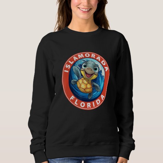 Sweatshirt Islamorada Florida Smiling Baby Sea Turtle Souveni (Devant)