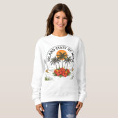Sweatshirt Island State of Mind Vintage Tropical Hibiscus (Devant entier)