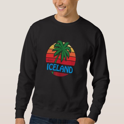 Sweatshirt Islande Vintage été Palm Tree Beach Souvenir (Devant)