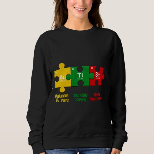 Sweatshirt Ism Puzzle Chimie Temps Tableau Éléments Autisme A (Devant)
