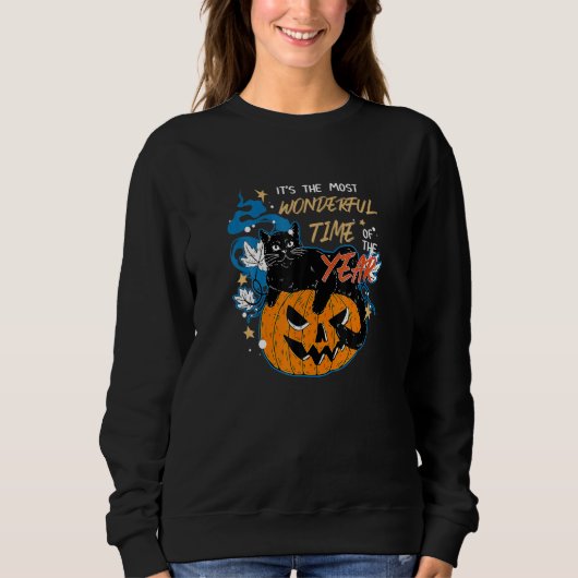 Sweatshirt It S He Most Wonderful Ime Of He Year Halloween Bl (Devant)