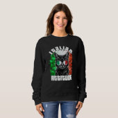 Sweatshirt Italian Attitude Cat Sunglasses Italy Flag Italia  (Devant entier)
