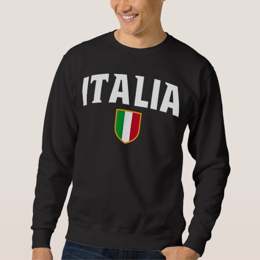 Sweatshirt Italie Drapeau Patriotique Scudetto Emblem Crest (Devant)