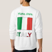 Sweatshirt Italie et Drapeau italien - Personnalisation verte (Dos)