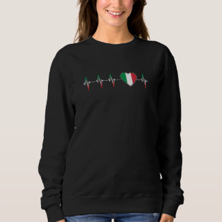Sweatshirt Italien Heartbeat I Love Italie Flag Heart Country