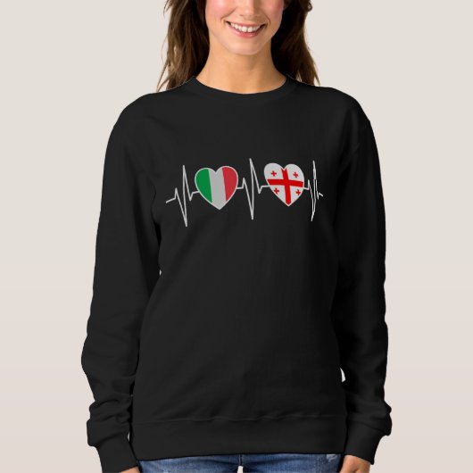 Sweatshirt Italy And Georgia Georgian Flag Flags (Devant)