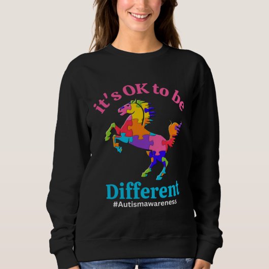 Sweatshirt Its Ok To Be Different Autism Awareness Acceptance (Devant)
