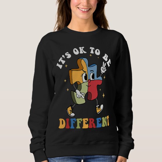 Sweatshirt It's Ok To Be Different Autism Awareness Puzzle Pi (Devant)