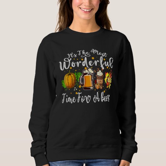 Sweatshirt It's The Most Wonderful Time For A Beer Fall Thank (Devant)