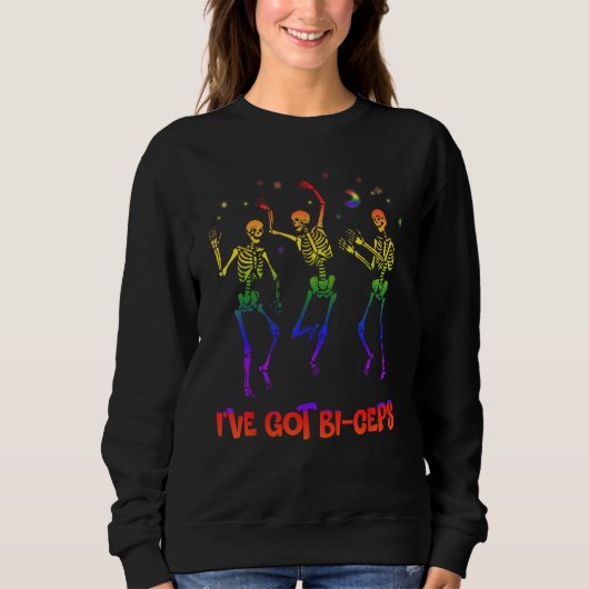 Sweatshirt Ive Got Biceps Bisexual LGBTQ Bi Pride Workout Out (Devant)