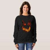 Sweatshirt Jack-o'-lantern Face Raging Fire (Devant entier)