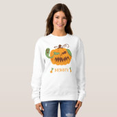 Sweatshirt Jack-o-lanterne et os Éffrayant Halloween Maman (Devant entier)