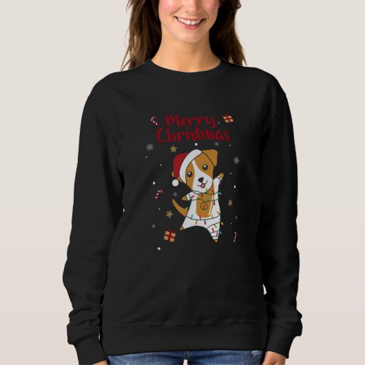 Sweatshirt Jack Russel Chien de Noël Animaux d'hiver Chiens (Devant)
