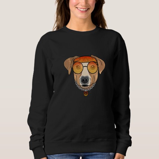 Sweatshirt Jack Russel Terrier De les années 70 Avec Lunettes (Devant)