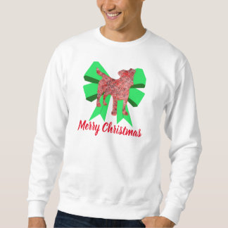 Sweatshirt Jack Russell Silhouette Chien & Green Bow Noël