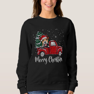 Sweatshirt Jack Russell Terrier Camion rouge Noël Arbre Noël