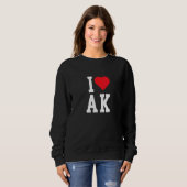 Sweatshirt J'adore Alaska AK Rétro Classique (Devant entier)